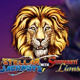 Stellar Jackpots with Serengeti Lions online game logo by Lightning Box Game on wildhub-no.com